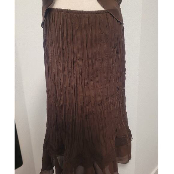 Vintage Robbie Bee Pleated Ruffle Top Skirt 2 PC Set Sz 12 Cottagecore Academia - Picture 4 of 13